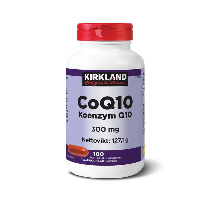Kirkland Signature CoQ10 300mg supplement 100 softgels (British brand)