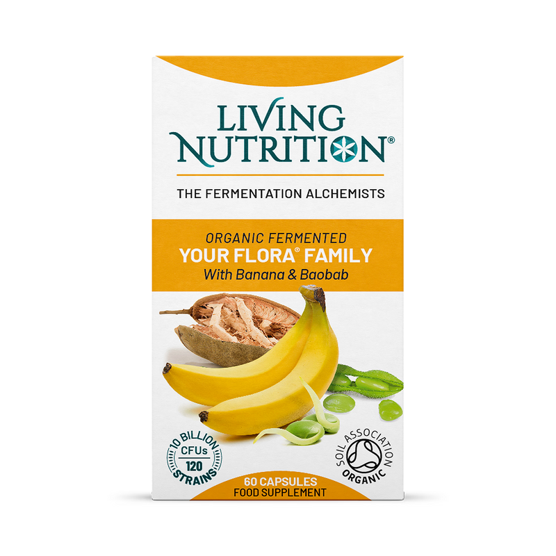 Living Nutrition Your Flora Sensitive probiotic supplement 60 capsules, imported from the UK