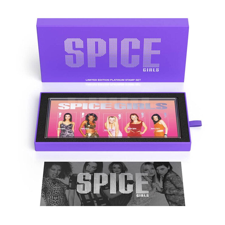 Royal Mail Spice Girls platinum miniature sheet, UK version