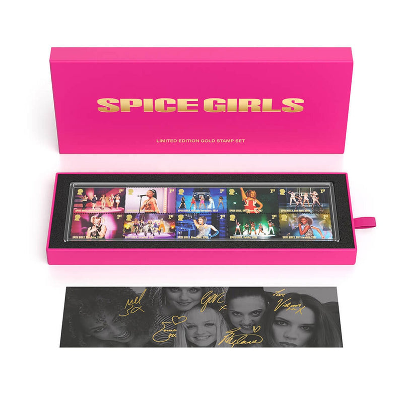 Royal Mail Spice Girls gold stamp set, UK version