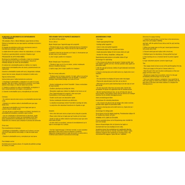 Kirkland Signature extra large absorbent pads 76cm x 58cm 100 pack - British product