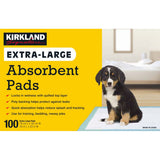 Costco UK Kirkland Signature Extra Large Absorbent Pet Training Pads 76cm x 58cm 100 Pack- Buy online at McGrocer