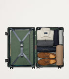 Carl Friedrik Hackett leather-trimmed hard shell check-in suitcase 65cm - British product