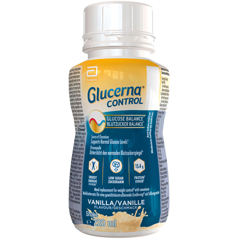 Glucerna meal replacement shake vanilla flavour 220ml, imported from the UK
