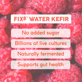Fix8 water kefir raspberry lemonade 4 pack 250ml - British product