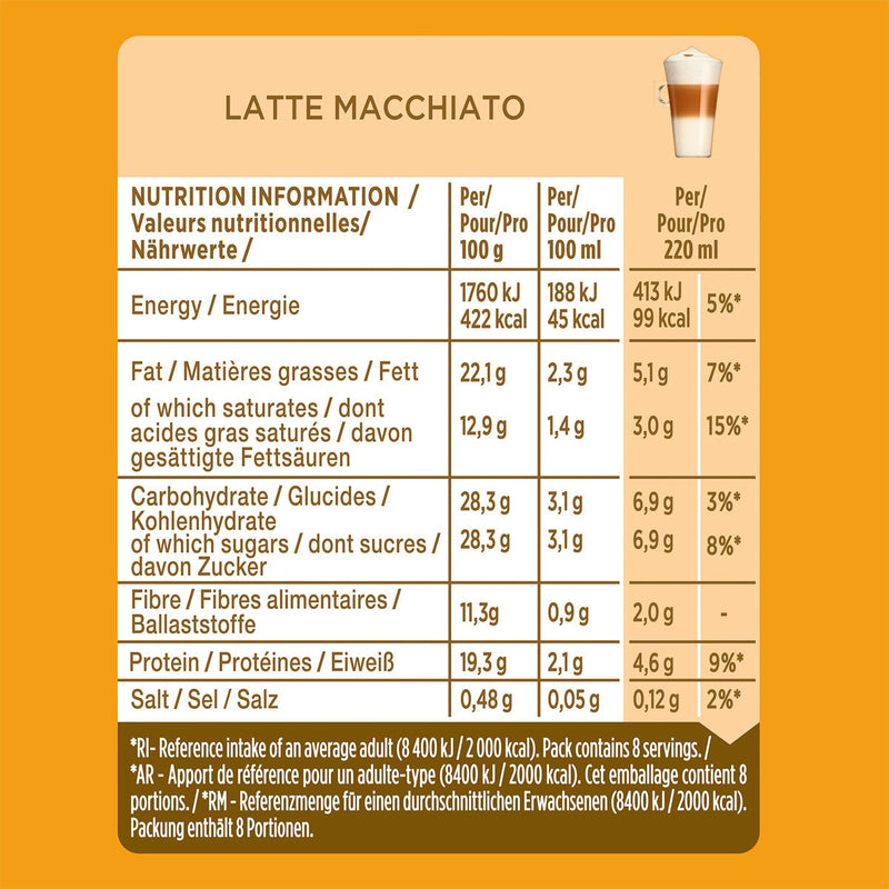 Nescafé Dolce Gusto Latte Macchiato coffee pods 24 servings, imported from the UK