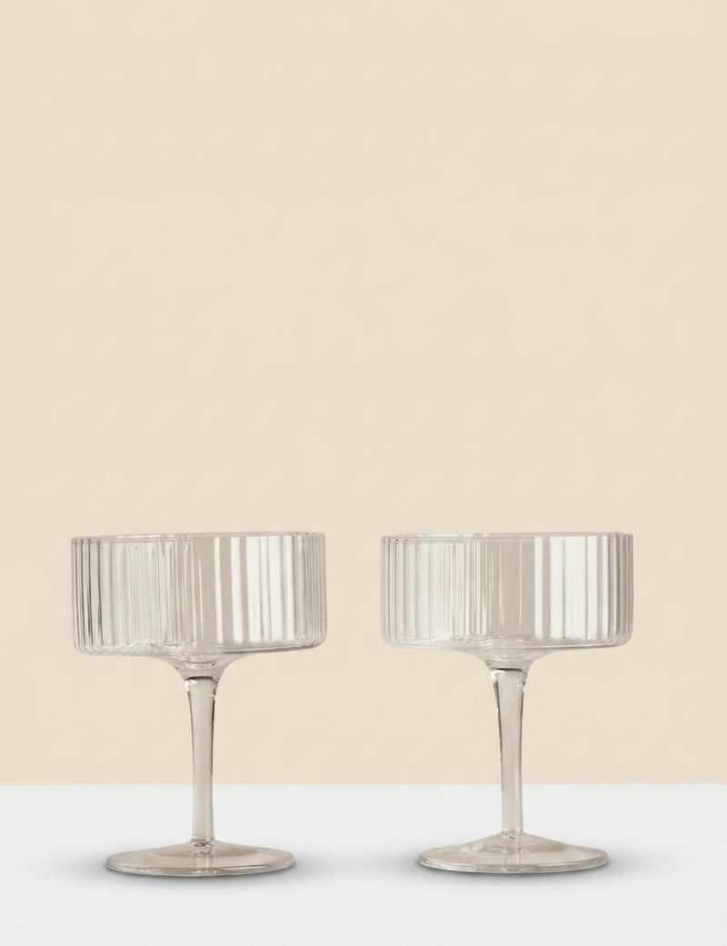 Celine handmade coupe set of 2 cocktail glasses - British product