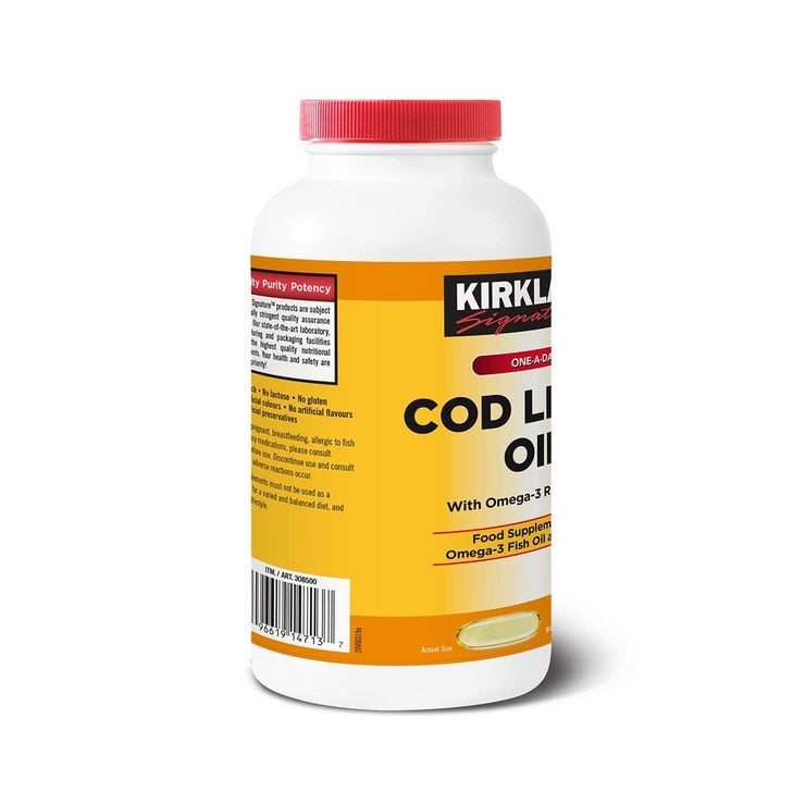 Kirkland cod liver oil omega-3 supplement 2x200 count, UK version