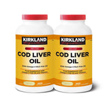 Costco UK Kirkland Signature Cod Liver Oil Omega-3 1150mg Supplement 2 x 200 Count- Buy online at McGrocer