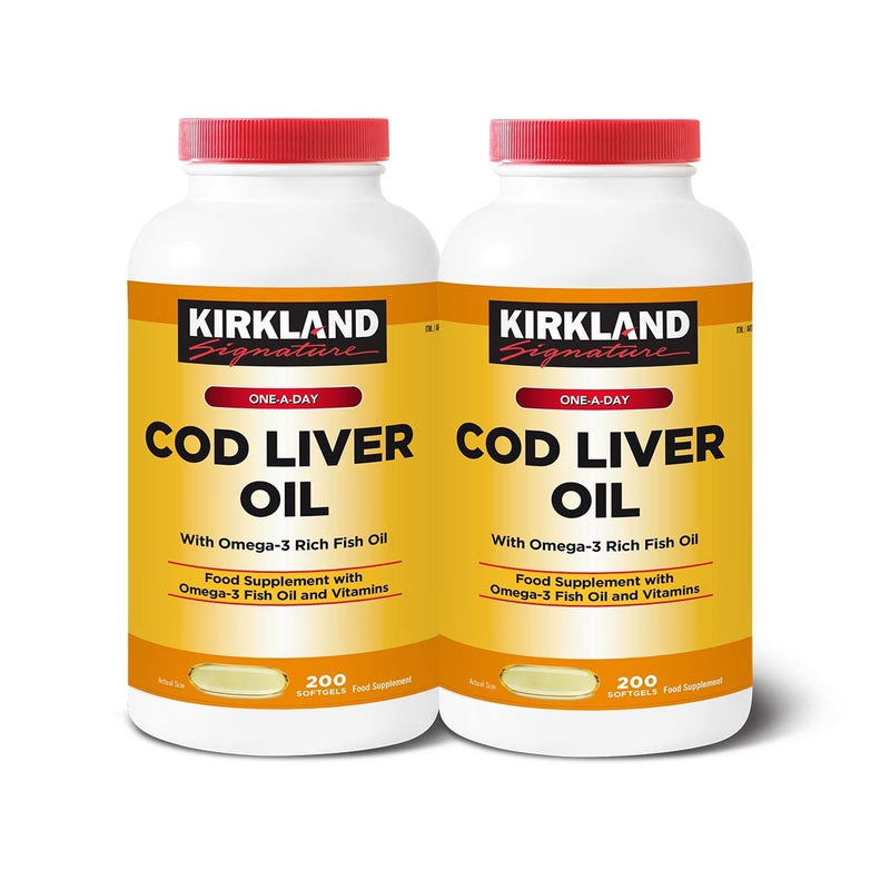 Kirkland cod liver oil omega-3 supplement 2x200 count, UK version