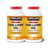 Costco UK Kirkland Signature Cod Liver Oil Omega-3 1150mg Supplement 2 x 200 Count- Buy online at McGrocer