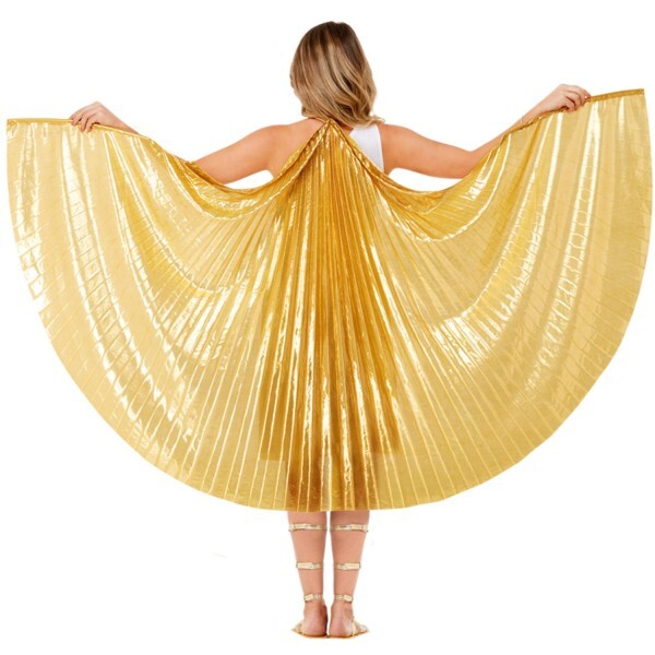 Smiffys gold Deluxe Grecian Cape with wings 190cm - British product