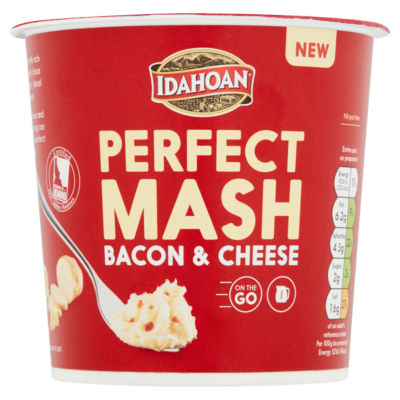 Idahoan bacon & cheese mash snack pot 55g, UK version