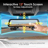 Rexing M4 4-channel mirror dash cam with 12-inch touch screen, imported from the UK