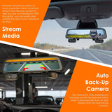 Rexing M4 4-channel mirror dash cam with 12-inch touch screen, imported from the UK