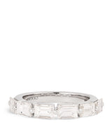 Harrods Anita Ko White Gold and Diamond Baguette Floating Ring- Buy online at McGrocer