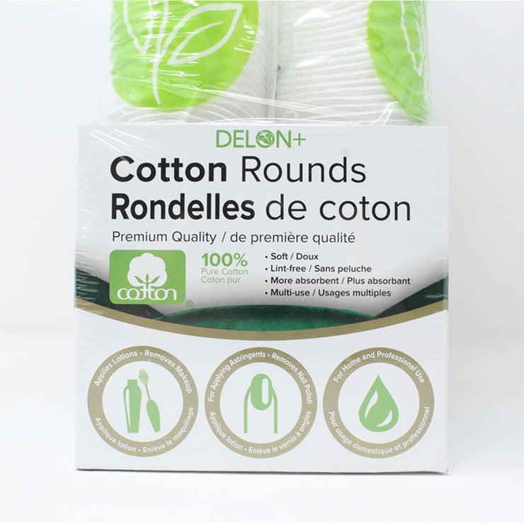 Delon+ cotton rounds 8 x 100 pack - British product