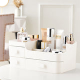 Livingandhome white plastic makeup organizer 3 drawers, UK version