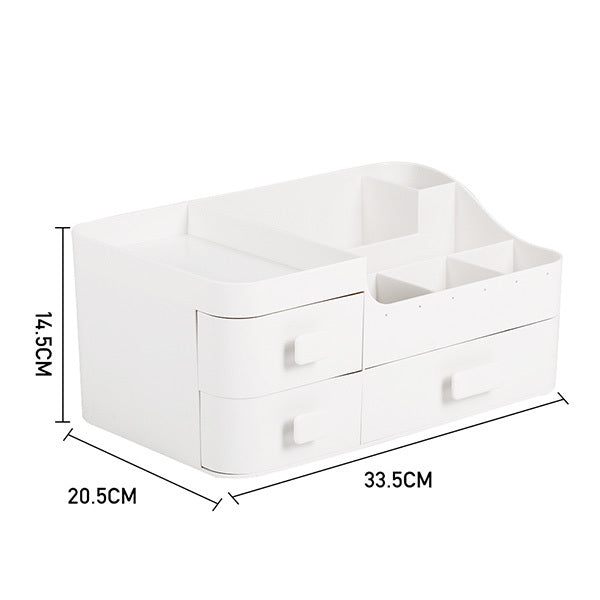 Livingandhome white plastic makeup organizer 3 drawers, UK version