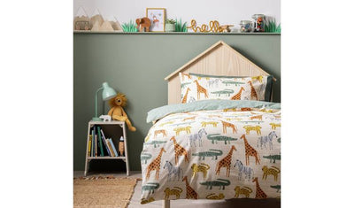 Argos Habitat Cotton Safari Reversible Kids Bedding Set - Toddler- Buy online at McGrocer