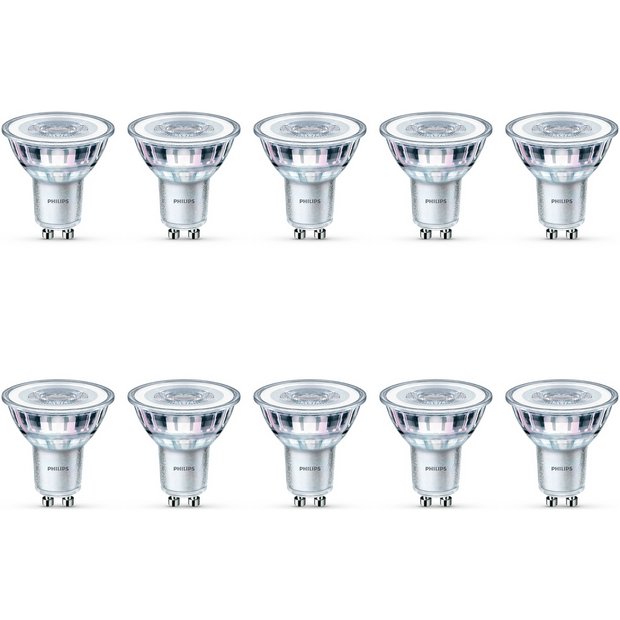 Philips LED light bulbs warm white GU10 10 pack - British product
