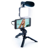 Kids vlogging kit with LED light and microphone, British brand