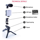 Kids vlogging kit with LED light and microphone, British brand