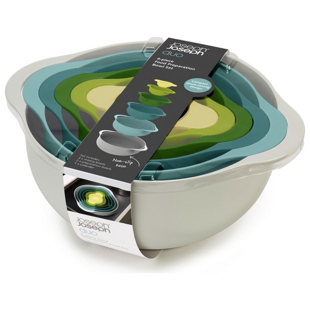 Joseph Joseph Duo set of 6 plastic mixing bowls, UK version
