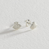 Revere sterling silver seashell stud earrings 6.9mm, UK version
