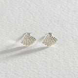 Revere sterling silver seashell stud earrings 6.9mm, UK version