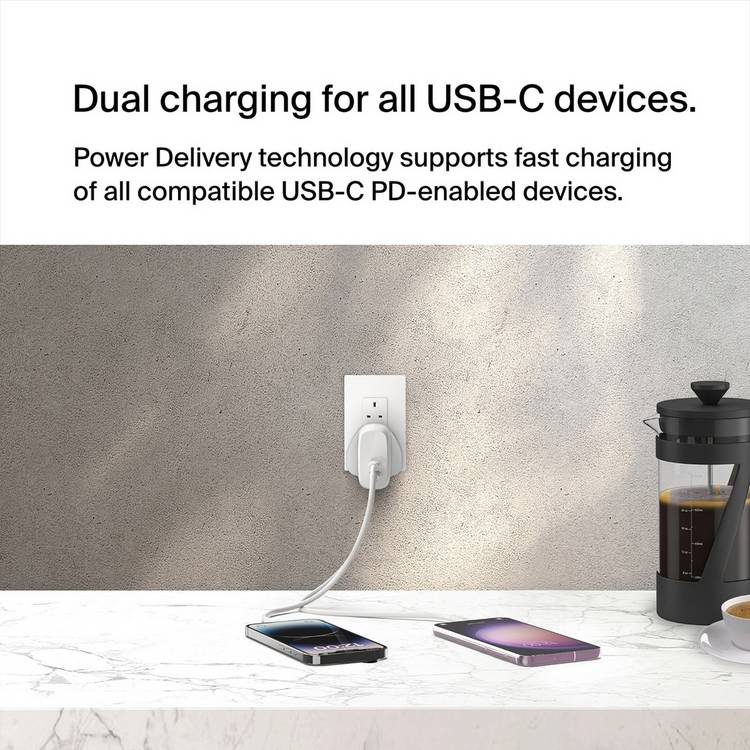 Belkin 60W USB-C dual port wall charger - British product
