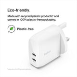 Belkin 60W USB-C dual port wall charger - British product