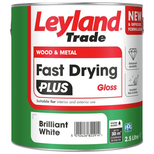 Leyland Fast Dry Plus Gloss Brilliant White 2.5L (British brand)