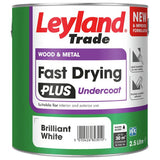 Leyland Fast Dry Plus Undercoat Brilliant White 2.5L, imported from the UK