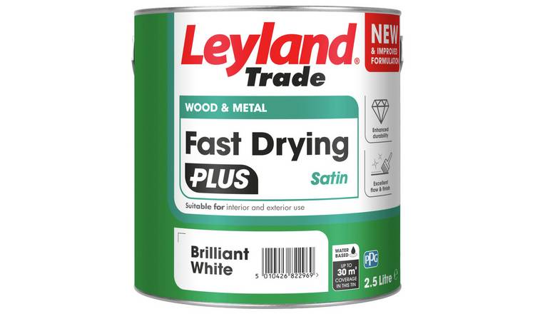 Leyland paint satin brilliant white 2.5L - British product