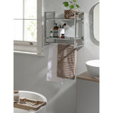 Argos Habitat 2 Tier Wall Mounted Shelf Unit and Towel Rail Silver 42.5x45x21cm- Buy online at McGrocer