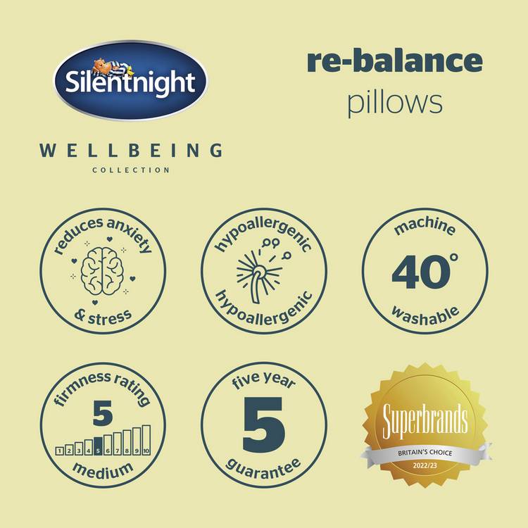 Silentnight stress relieving pillows pair, UK version