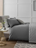 Charcoal Grey Egyptian cotton duvet cover and pillowcase set - British product