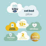 Silentnight anti allergy cot bed pillow 60x40cm - British product