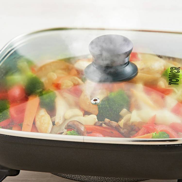 Tower Cerastone Electric Skillet Grey - British product