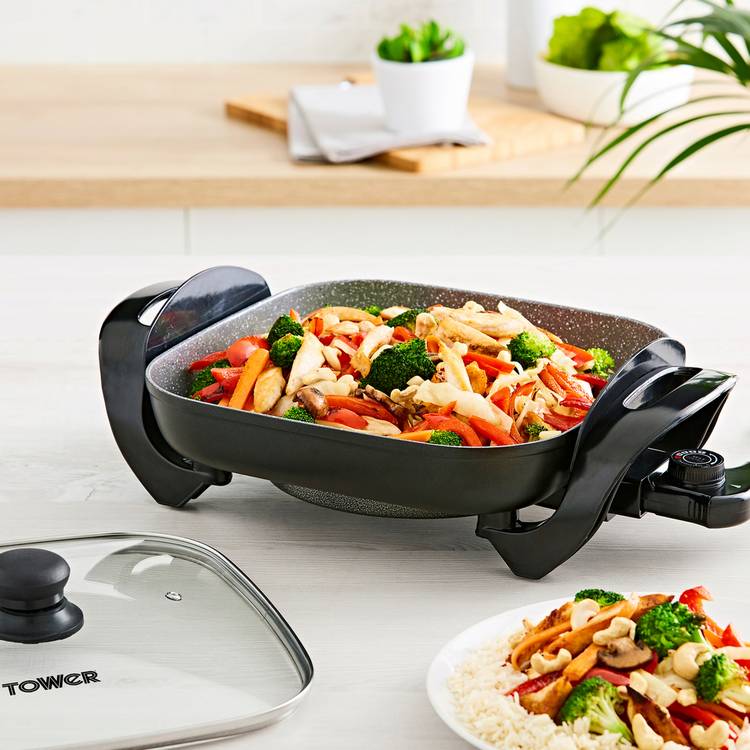 Tower Cerastone Electric Skillet Grey - British product