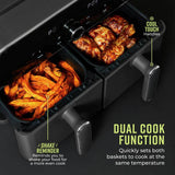 Tower Vortx Elite dual basket air fryer 10.4L grey - British product