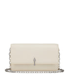 Christian Louboutin Bettina white lamb leather chain wallet, imported from the UK