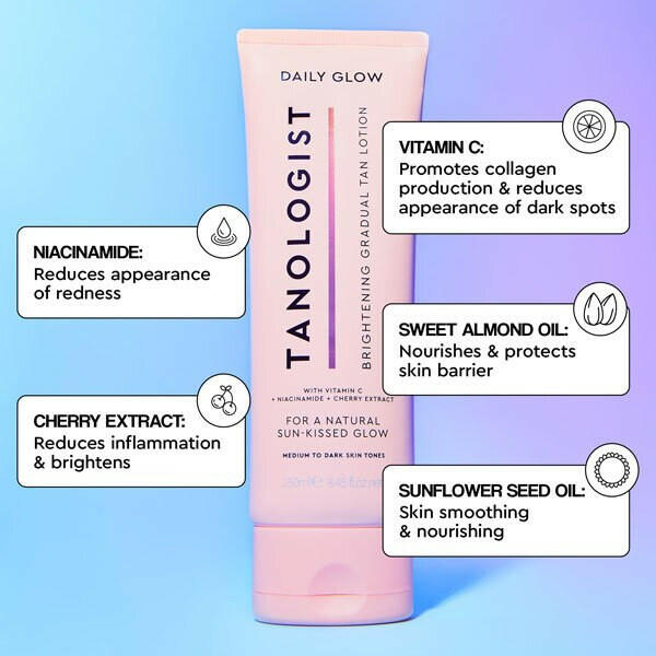 Tanologist Daily Glow Gradual Tan Medium to Dark Brightening GOODS Superdrug