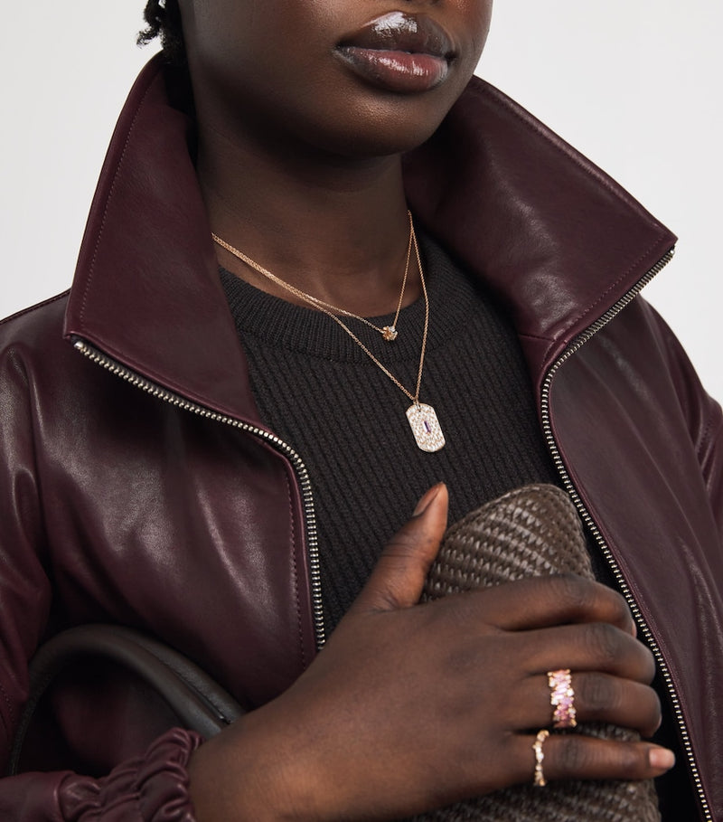 Suzanne Kalan rose gold diamond pendant necklace (British brand)