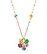 Harrods Boodles Yellow Gold Diamond and Multicoloured Gemstone Raindance Necklace- Buy online at McGrocer