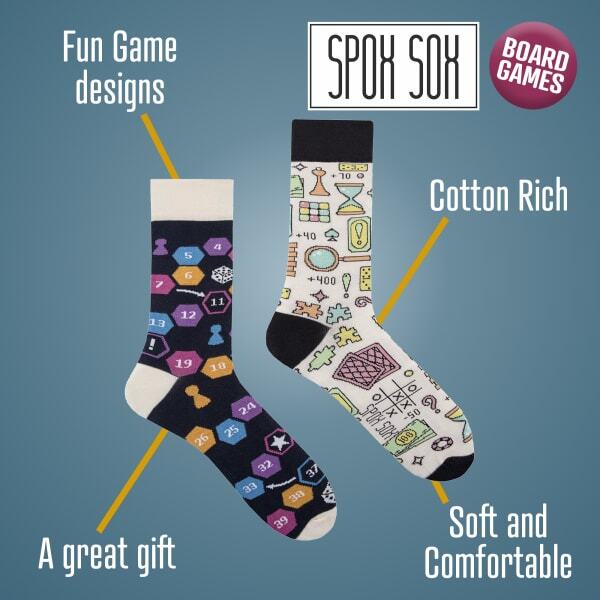 SPOX SOX novelty odd socks board games design - British product