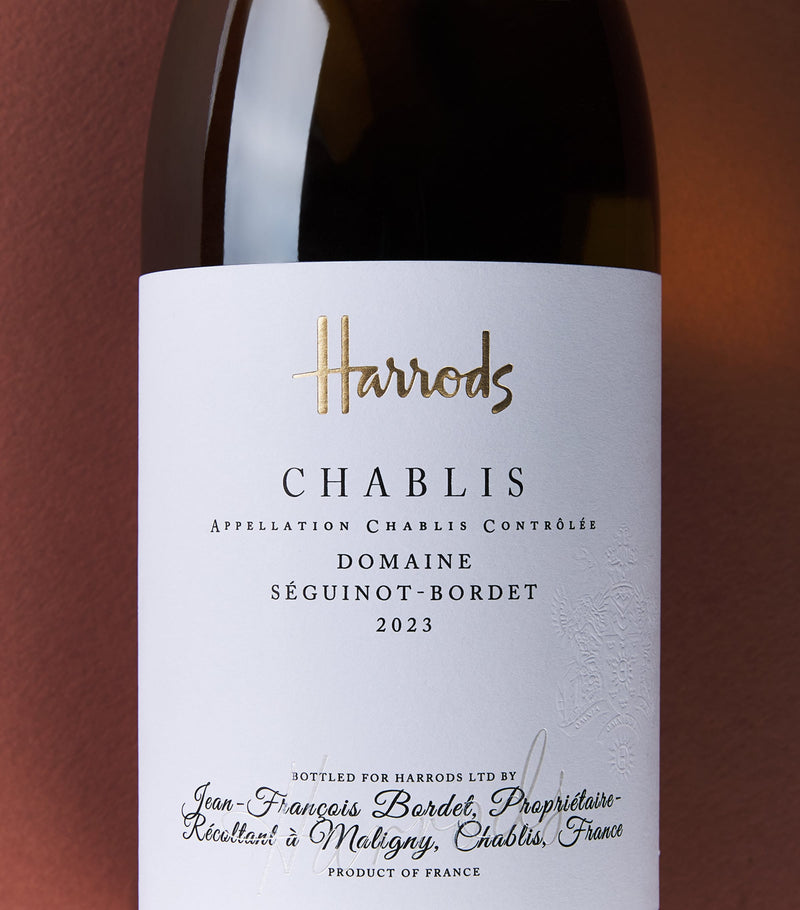 Harrods Chablis white wine 75cl, UK version