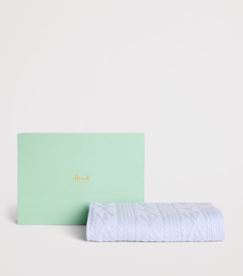 Harrods pure cashmere shawl with pointelle design, UK version