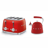Smeg red stovetop kettle and toaster bundle, UK version